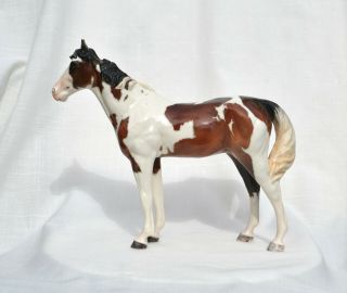 Large Bay Paint Pinto Wild Mustang Mare Horse Ceramic China Figurine 2