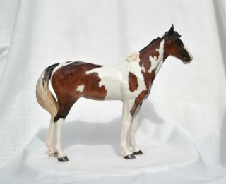 Large Bay Paint Pinto Wild Mustang Mare Horse Ceramic China Figurine 3