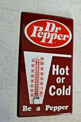 Vintage Dr.  Pepper Advertising Thermometer 12 " X 6 1/2 "
