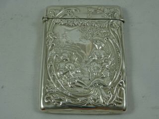 Fine,  Art Nouvou,  Solid Silver Card Case,  1908,  62gm