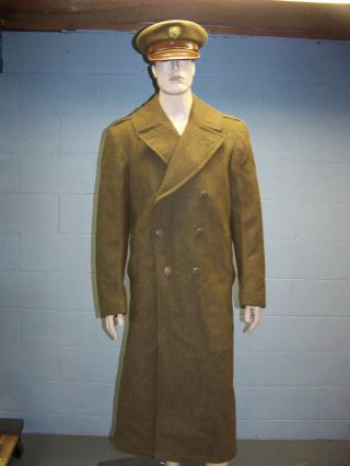 Wwii U.  S.  Army Mackinaw Cold Weather Wool Overcoat Dated