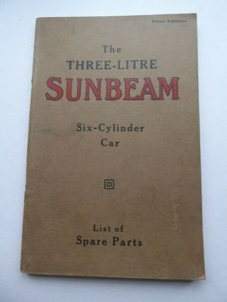 Vintage Sunbeam 3 Litre Twin Ohc Parts List