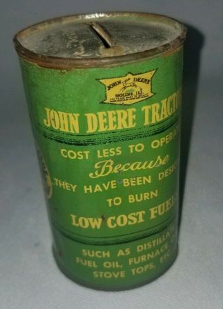 1937 Vintage John Deere Centennial Coin Bank Oil Barrel Tractor Advertising