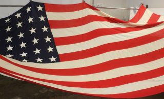 Vintage Us Navy Wwii Ww2 Wool 48 Star U.  S.  Flag U.  S.  Ensign Size Number 6