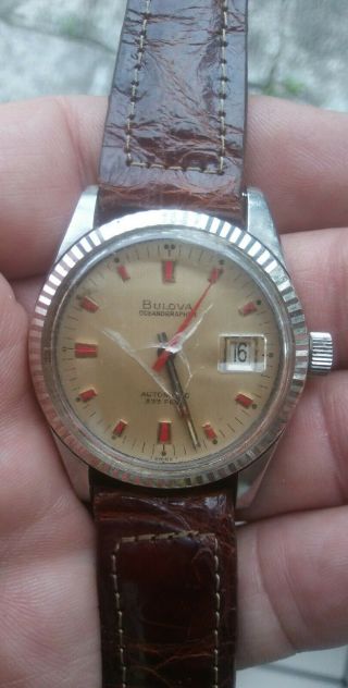Vintage Bulova Oceanographer Automatic 333 Feet Swiss Watch