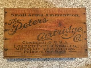 Vintage Peters Cartridge Wooden Crate / Ammo Box 12 Gauge Shot Shell