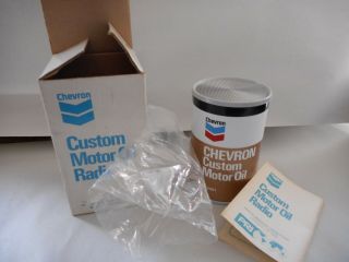 CHEVRON CUSTOM MOTOR OIL CAN RADIO PROMOTIONAL N.  I.  B.  VINTAGE 60s - 70s.  w/BOX 2