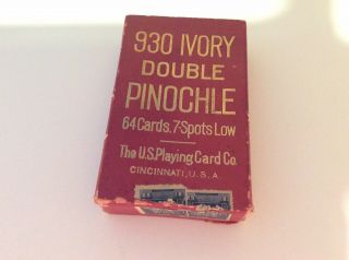 Antique 1902 The U.  S.  Playing Card Co Company 930 Ivory Double Pinochle 2