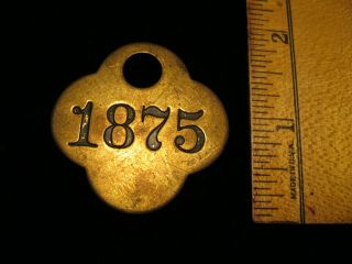 Vintage Old Brass Tag 1875 Marked Year Of 1st Kentucky Derby Horse Race