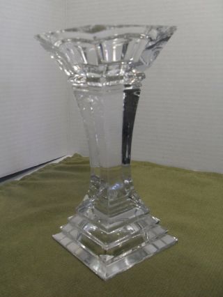 Very Heavy Lead Crystal 8 " Candle Stick/holder Glass Clear