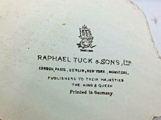 vintage large 7 inch valentine card & stand raphael tuck & sons DUTCH GIRL KING 2