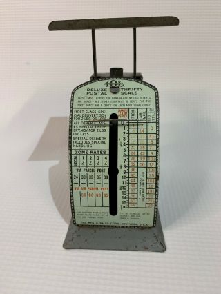 Vintage Metal Deluxe Thrifty Postal Scale Idl Mfg & Sales Corp York,  Usa