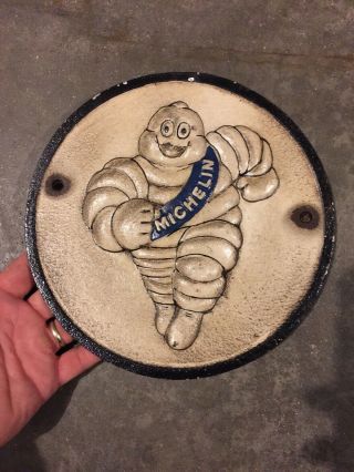 Michelin Man Tire Advertising Oil Sign Vintage Style Gas Coal Cast Iron Plaque E 2