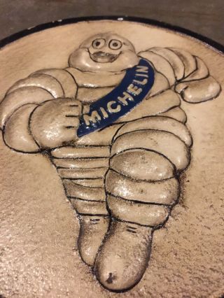 Michelin Man Tire Advertising Oil Sign Vintage Style Gas Coal Cast Iron Plaque E 3