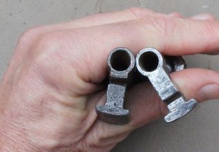 Two wrought and braised iron 17/18th century chest lock keys 3
