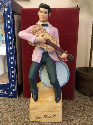 Vintage " Yours Elvis ‘55 " Large Mccormick Whiskey Decanter And Music Box