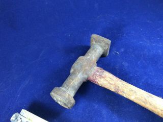 Antique Old Hammer Vintage Square And Round Head Hammer - Tool Auto Body
