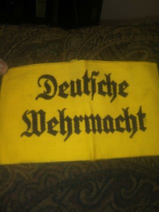 Ww2 Deutsche Wehrmacht Yellow Armband.  Orig.