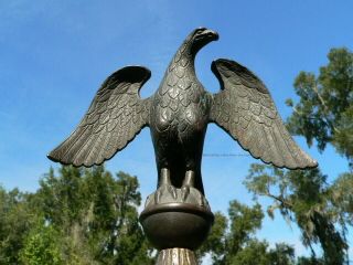 Antique Bronze American Eagle Flag Pole Topper Finial Judicial Lawyer Senate