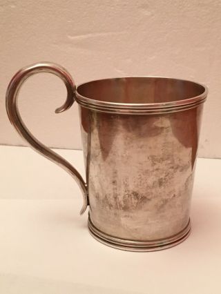 1857 Engraved Coin Silver Handled Cup / Mug 160g,  5.  14toz Total Weight