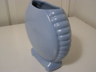 Vintage Blue Matt Catalina Island pottery Scroll Foot vase 604Mint 2