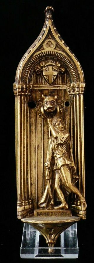 Antique Brass Door Knocker Sanctuary,  Durham Cathedral 1910