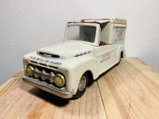 Vintage Tin Litho Ford Good Humor Toy Truck Friction Tin Toy Truck Japan