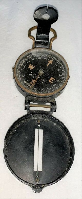 Wwii U.  S.  Army Corp Of Engineers W.  & L.  E.  Gurley Lensatic Compass