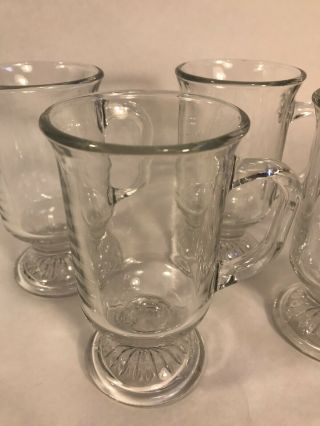 Anchor Hocking Clear Glass Irish Coffee Mugs Set Of 4 2