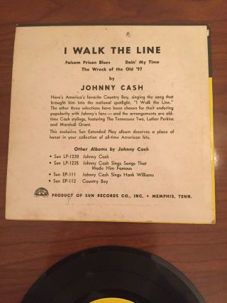 Johnny Cash - I Walk The Line - Sun EP - 113 With dust Cover 3