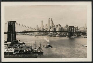 1932 Photo York City - Classic View Of The Brooklyn Bridge Beauty