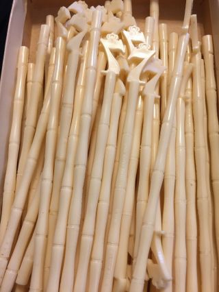 Retro Seagrams 7 Party Swizzle Stick Mid Century Bamboo Tiki Individual