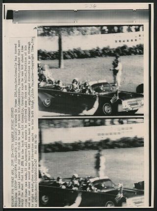 1967 Wire Photo John F.  Kennedy - The Jfk Assassination - In Sequence