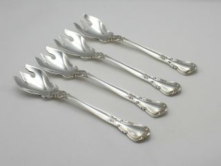 Gorham Chantilly Sterling Silver Ice Cream Forks - Set Of 4 - 5 1/2 " - No Mono