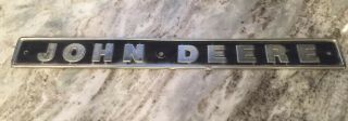 Large John Deere Tractor Vintage Trim Metal Badge Emblem Name Plate 23.  5 X 2 3/4