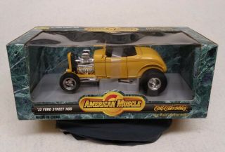 Vintage - Ertl American Muscle 1:18 Scale Diecast 1932 Ford Street Rod Yellow