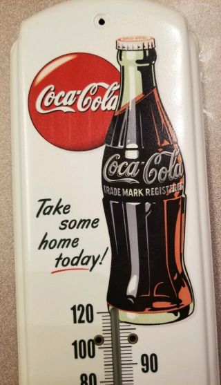 Vintage 5 Cent Coca - Cola Tin Thermometer Advertising Sign 17 