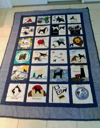 Portuguese Water Dog Quilt - One Of A Kind Vintage From 1995 National Specialty