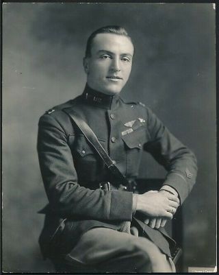 1920’s Photo Eddie Rickenbacker Portrait Of An Ace Wwi In Uniform