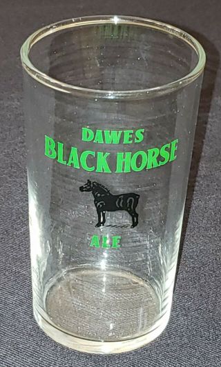 Vintage - Dawes Brewery - Black Horse Ale - Painted Beer Glass -