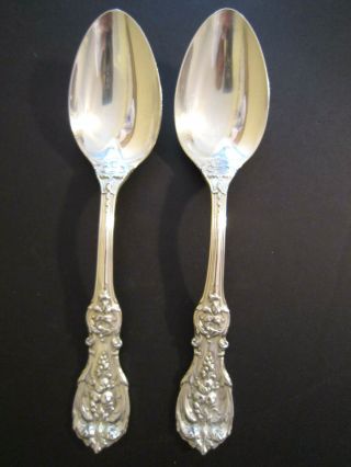 Set Of 2 Reed & Barton Francis I Sterling Silver Large Serving Spoons Old Mark
