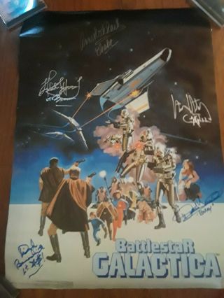 Battlestar Galactica Poster Signed 5 Times