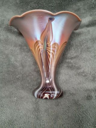 Exotic Blown Glass Vintage Cabinet Vase By John Barber
