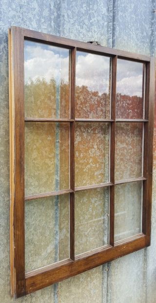 Vintage Sash Antique Wood Window Frame Pinterest Rustic 40x32 Stained 9 Pane