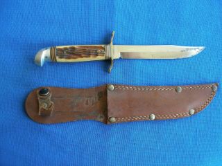 WWII Era Western - Field Shark Type Knife w/Bone Handles 2