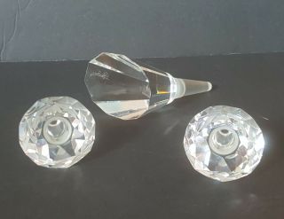 Bottle Stoppers Oleg Cassini Fine Crystal Cut Clear Glass Set Of 3 No Chips