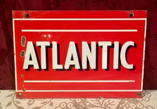 Vintage 1940’s Atlantic Oil Porcelain Pump Plate