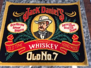 Vintage Jack Daniels Whiskey Rug Sign Hook Wall Tapestry 27 X 33.  5 "