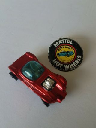 Hot Wheels - 1967 - Vintage Redline Beatnik Bandit Red With Button