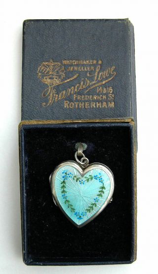 Antique Victorian Or Edwardian Silver & Guilloche Enamel Locket